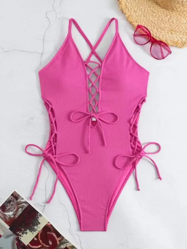 Ensemble tankini à motif floral imprimé  Maillot de bain pour fille : soutien-gorge sans bretelles à bretelles réglables et short de bain à motif floral, bikini à cordon de serrage, ensemble de plage pour femme