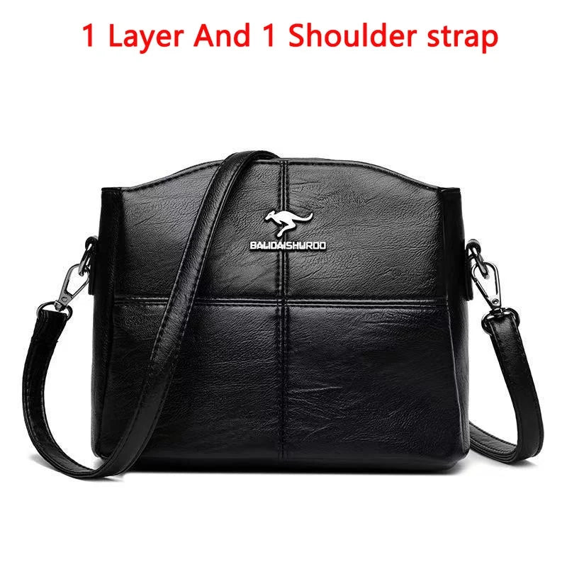 Sac bandoulière en cuir véritable 3 couches alligator pour femmes, sac à main de luxe designer
