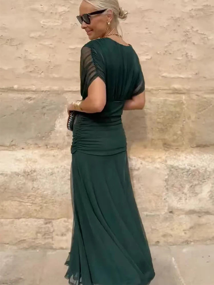 Robe Longue en Chiffon Élégante