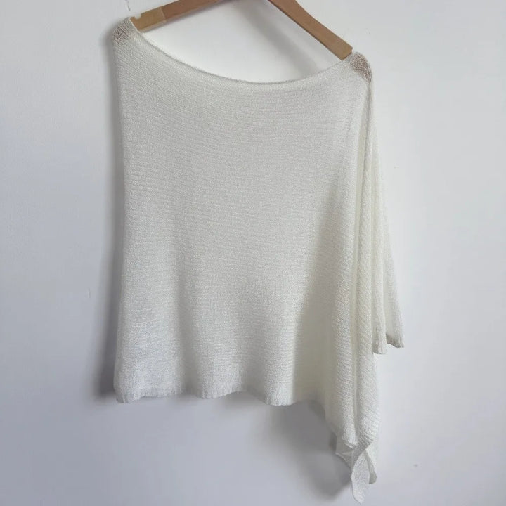 Poncho décontracté au crochet, à épaules tombantes, transparent, à motifs irréguliers, paréo de plage, haut court polyvalent, tenues de vacances