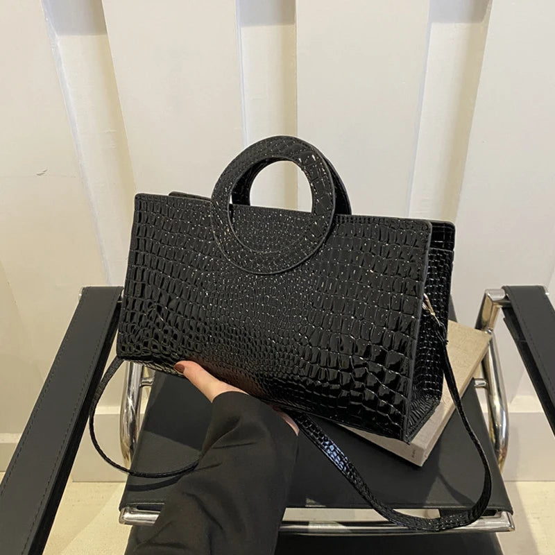 Sacs à main en cuir PU avec motif crocodile pour femmes Sac carré vert Sacs à bandoulière de marque mode Sacs à main pour femmes