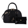 Sac Shell en Cuir Véritable à Motif Crocodile Polyvalent