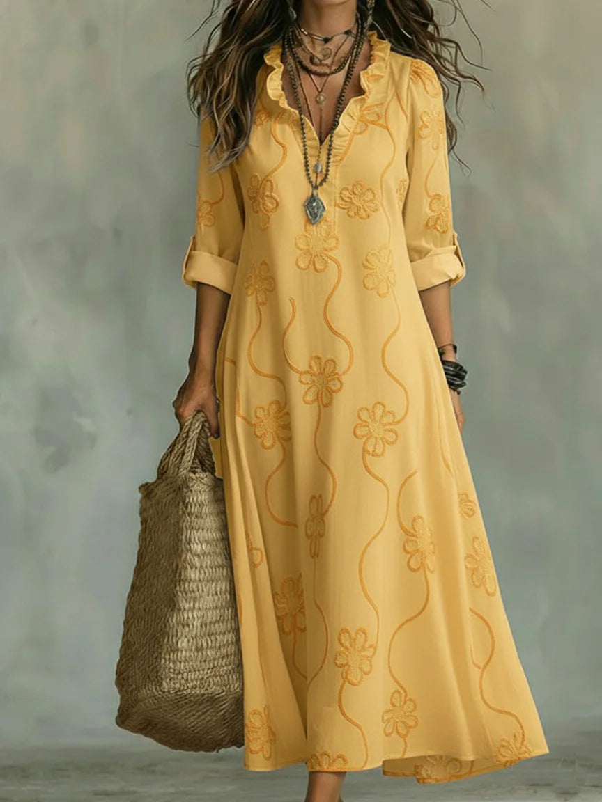 Aurevia - Robe Longue Florale d'Été