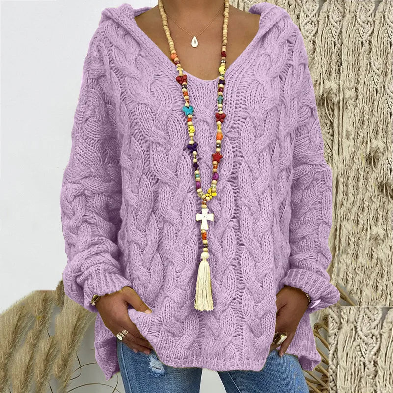 Pulls tricotés à mailles lâches et nœuds torsadés pour femme – Vêtements d'automne-hiver pour femme : sweats à capuche, pulls et manteaux