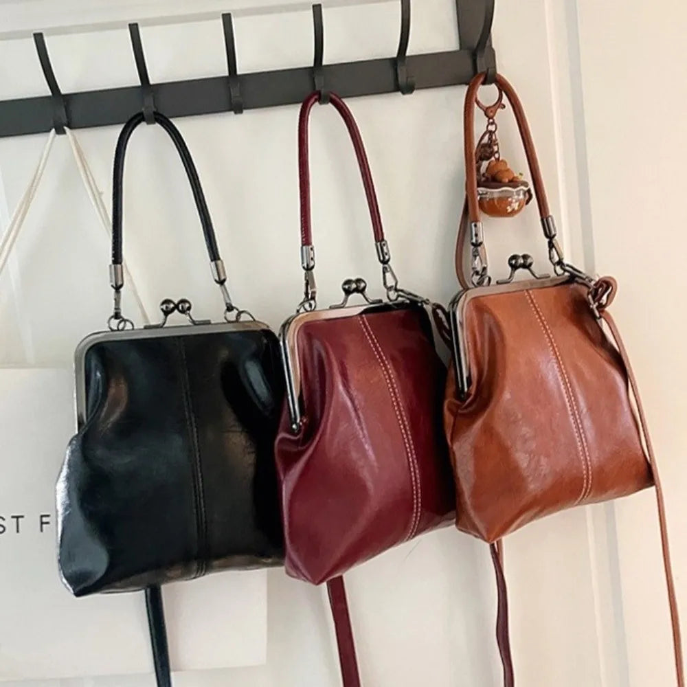 Sac à main pour femmes de style rétro, grande capacité, en cuir PU, sac à bandoulière