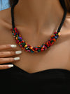 Collier de collier en corde tressée en coquillage irrégulier fait main bohémien