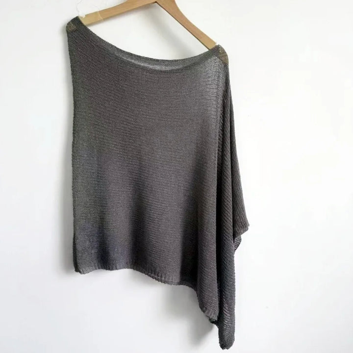 Poncho décontracté au crochet, à épaules tombantes, transparent, à motifs irréguliers, paréo de plage, haut court polyvalent, tenues de vacances