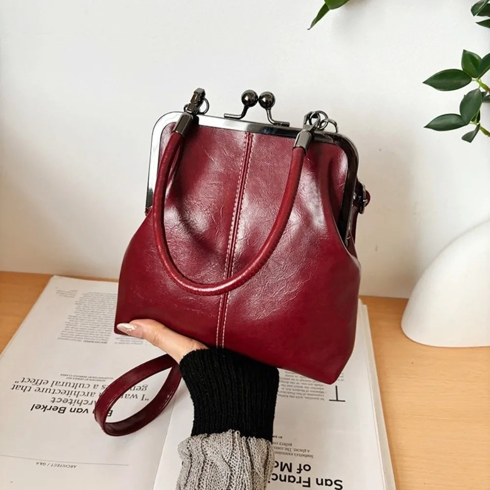 Sac à main pour femmes de style rétro, grande capacité, en cuir PU, sac à bandoulière