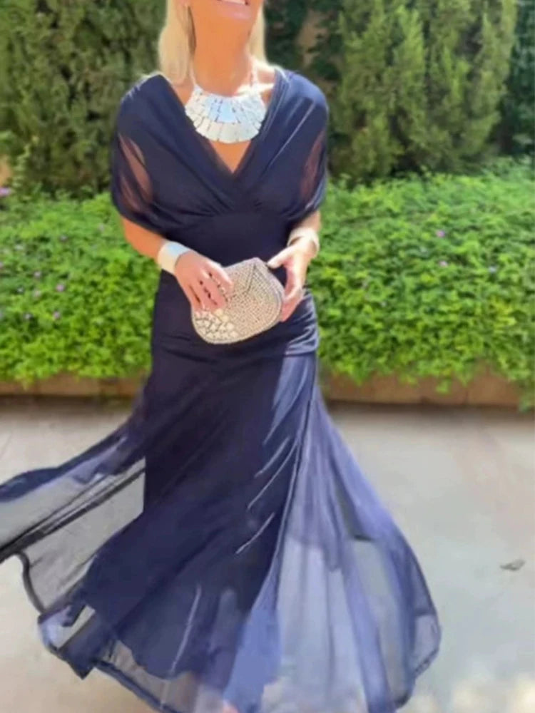 Robe Longue en Chiffon Élégante