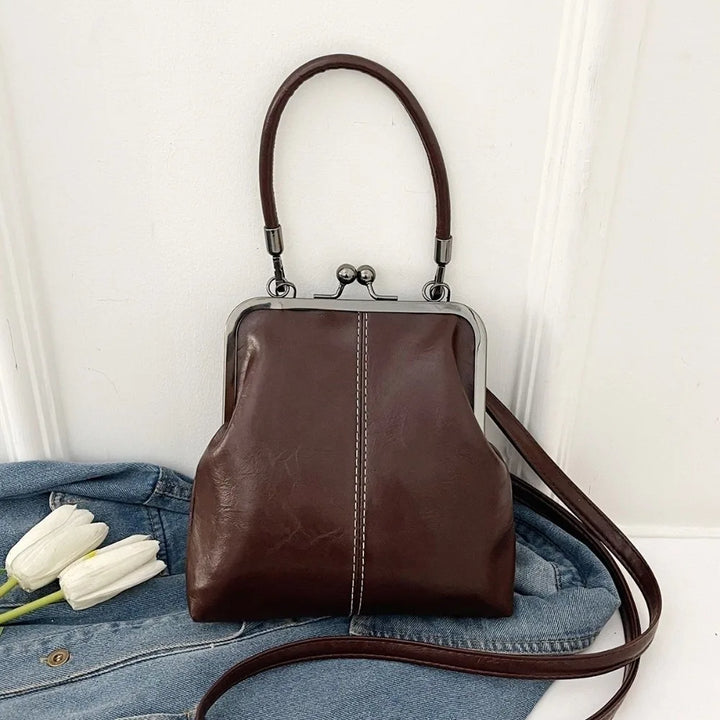Sac à main pour femmes de style rétro, grande capacité, en cuir PU, sac à bandoulière