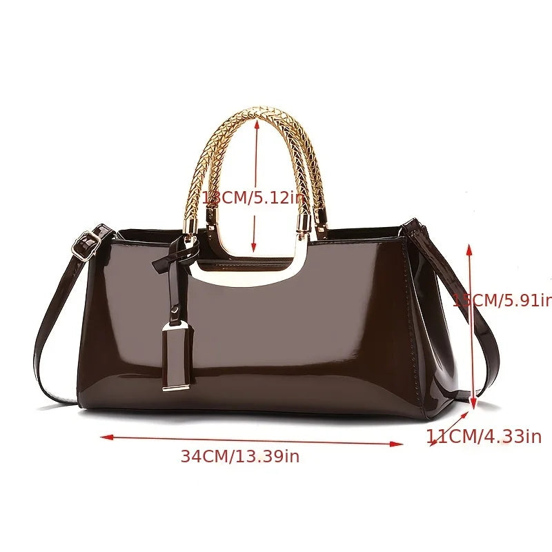 Sac à main épaule en cuir PU brillant pour femmes, pochette de mariage, sac de soirée pour les fêtes nuptiales
