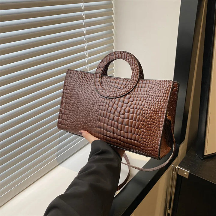 Sacs à main en cuir PU avec motif crocodile pour femmes Sac carré vert Sacs à bandoulière de marque mode Sacs à main pour femmes