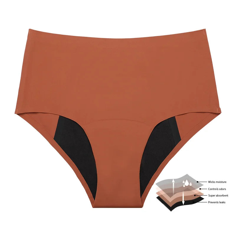 Vente Chaude Culottes Menstruelles Sans Couture Mi-Hauteur 4 Couches Absorbantes Imperméables Culotte Allongée