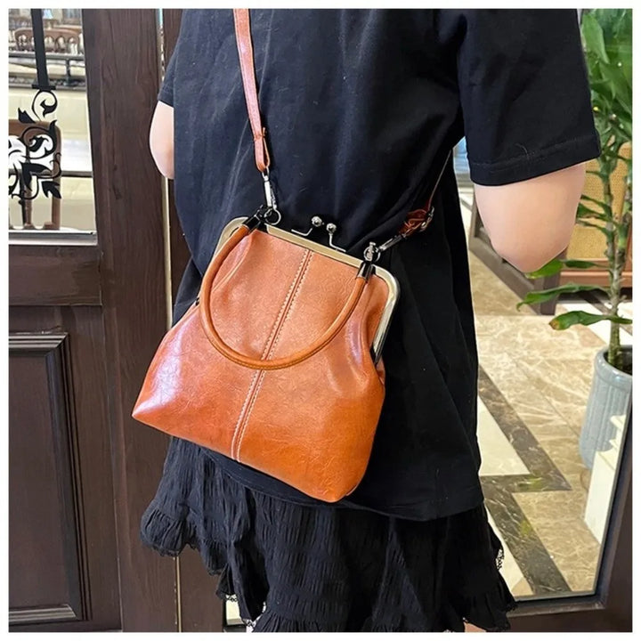 Sac à main pour femmes de style rétro, grande capacité, en cuir PU, sac à bandoulière