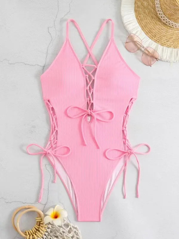 Ensemble tankini à motif floral imprimé  Maillot de bain pour fille : soutien-gorge sans bretelles à bretelles réglables et short de bain à motif floral, bikini à cordon de serrage, ensemble de plage pour femme