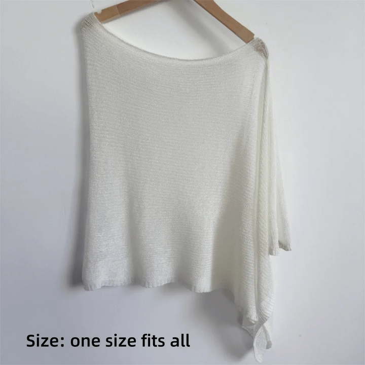Poncho décontracté au crochet, à épaules tombantes, transparent, à motifs irréguliers, paréo de plage, haut court polyvalent, tenues de vacances