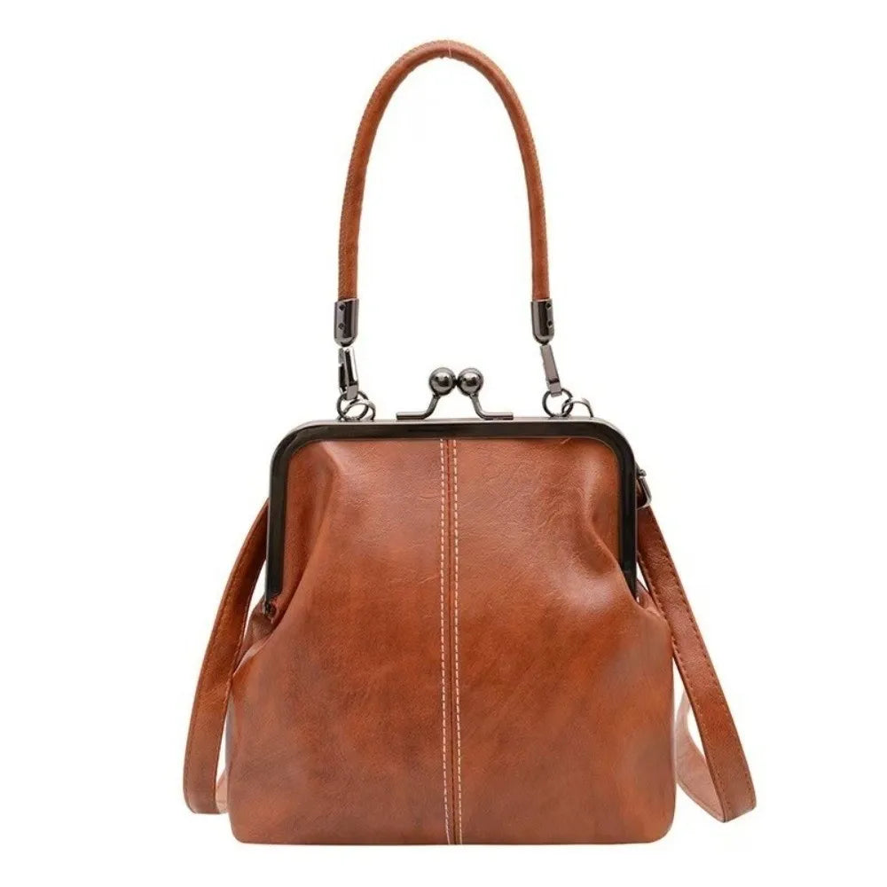 Sac à main pour femmes de style rétro, grande capacité, en cuir PU, sac à bandoulière