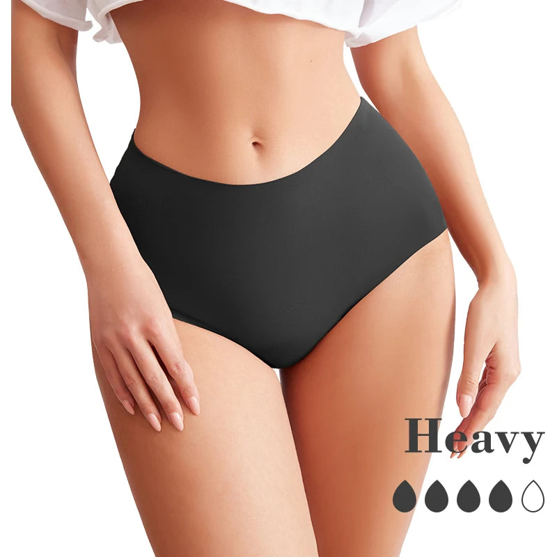 Vente Chaude Culottes Menstruelles Sans Couture Mi-Hauteur 4 Couches Absorbantes Imperméables Culotte Allongée
