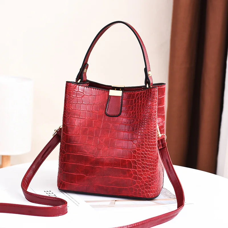 Sac à main vintage en cuir avec pierre, sac à bandoulière, sac à main mode pour femmes, grand sac à provisions