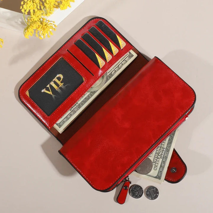 portefeuille long avec fermeture éclair, portefeuille en cuir PU de haute qualité, portefeuille pour cartes de crédit