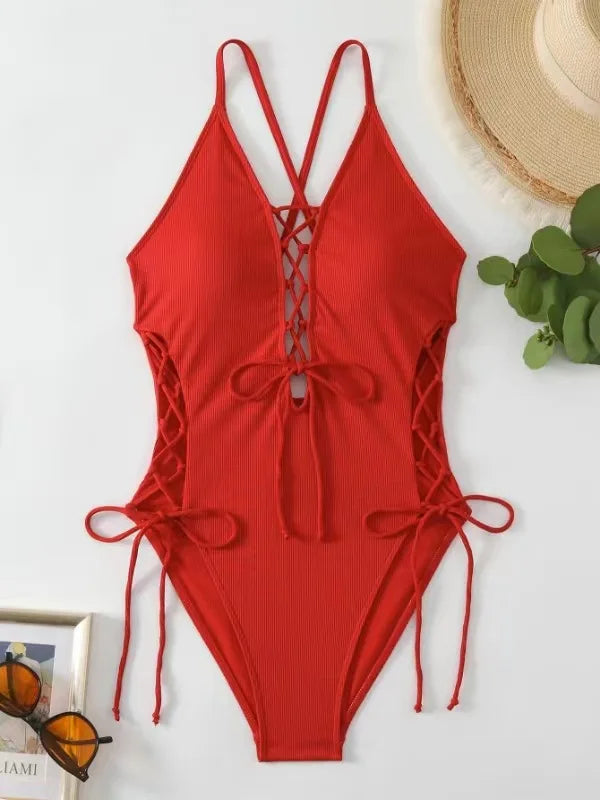 Ensemble tankini à motif floral imprimé  Maillot de bain pour fille : soutien-gorge sans bretelles à bretelles réglables et short de bain à motif floral, bikini à cordon de serrage, ensemble de plage pour femme
