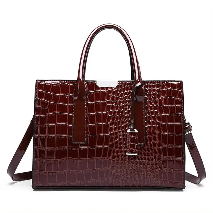 Sac bandoulière en cuir véritable 3 couches alligator pour femmes, sac à main de luxe designer