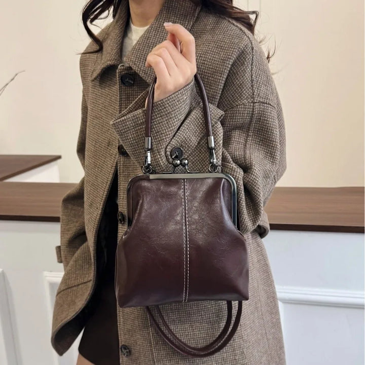 Sac à main pour femmes de style rétro, grande capacité, en cuir PU, sac à bandoulière