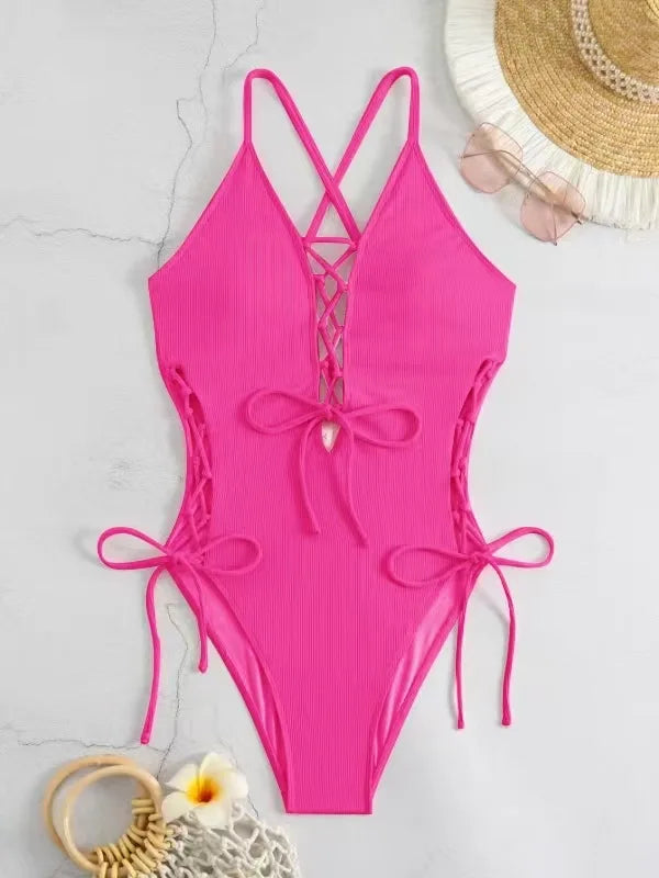 Ensemble tankini à motif floral imprimé  Maillot de bain pour fille : soutien-gorge sans bretelles à bretelles réglables et short de bain à motif floral, bikini à cordon de serrage, ensemble de plage pour femme