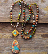 Superbe nouveau collier pendentif géométrique en pierres naturelles anciennes pour femmes, chaîne de chapelet élégante, bijoux cadeaux en gros