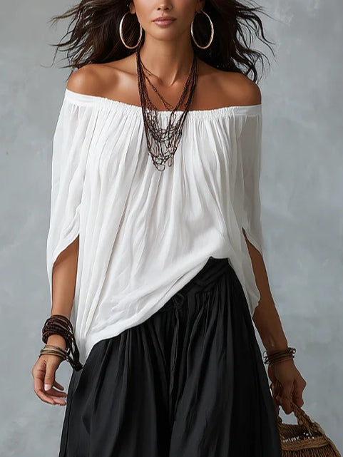 Bianca | Ensemble Top Off-Shoulder & Pantalons Lanternes