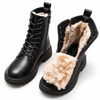 Delphine | Bottes d'hiver noires en cuir