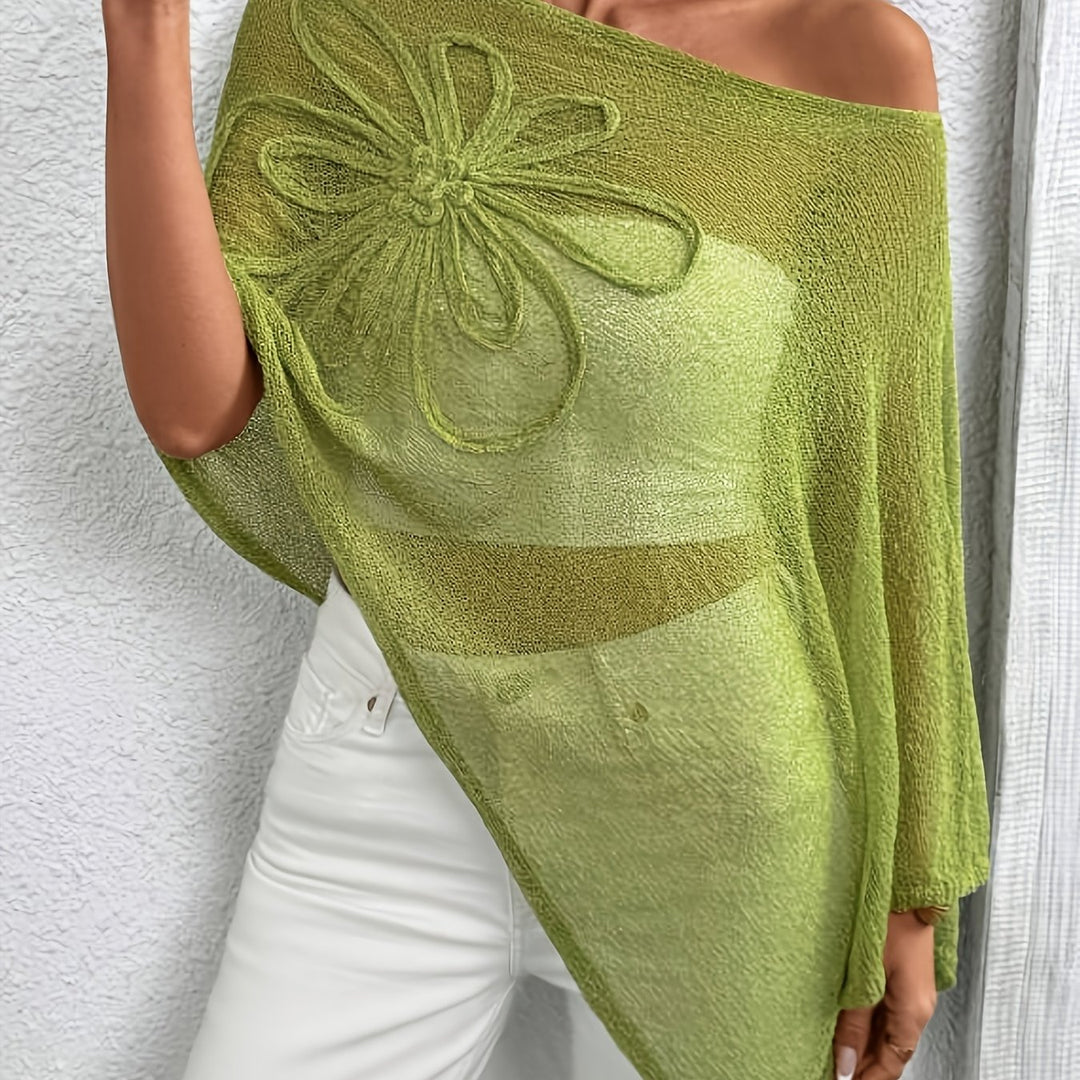 Haut de style cape asymétrique en couleur unie grande taille