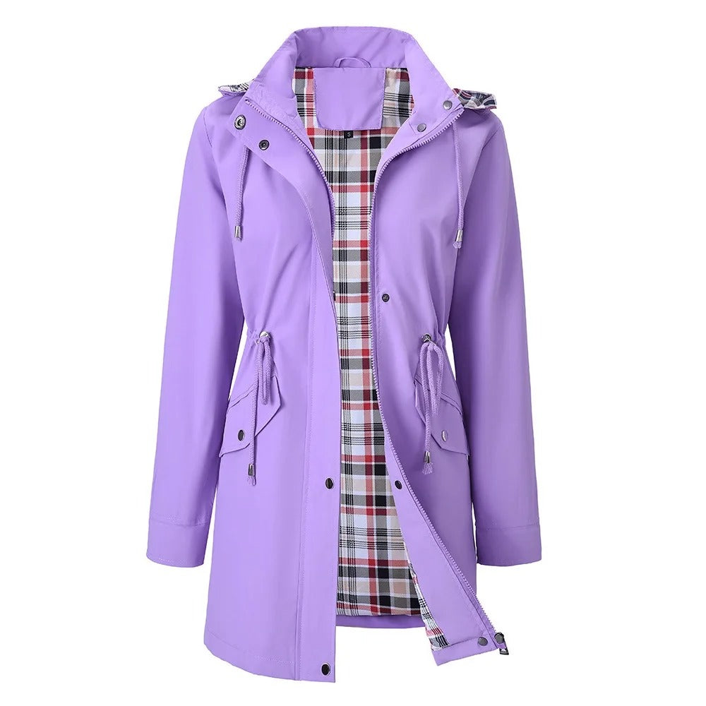 Carlotta Veste de Pluie 3-en-1 – Imperméable avec Capuche Amovible