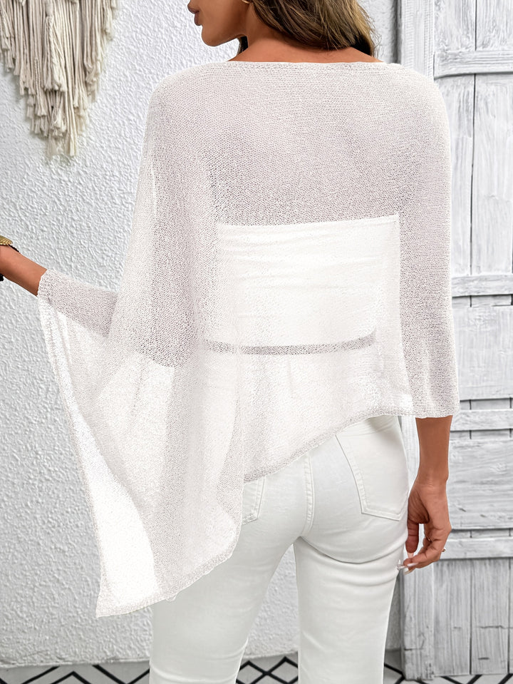 Haut de style cape asymétrique en couleur unie grande taille