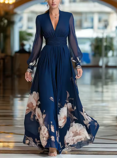 Nadia | Robe en Chiffon Imprimé