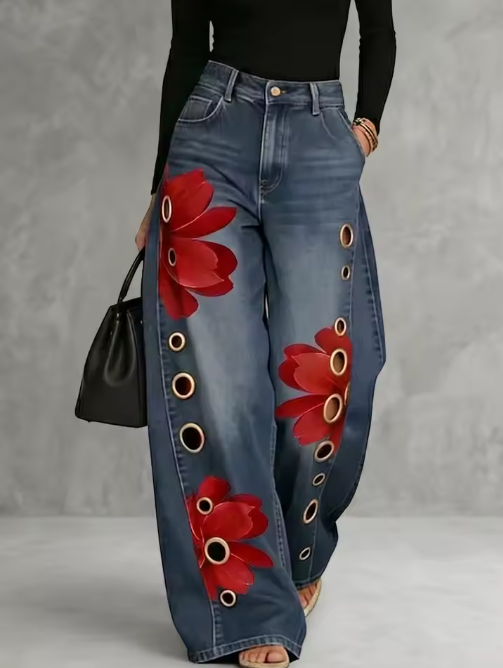 Jean large taille femme décontracté