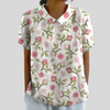 Flora | Blouse à Col avec Imprimé Floral Rose