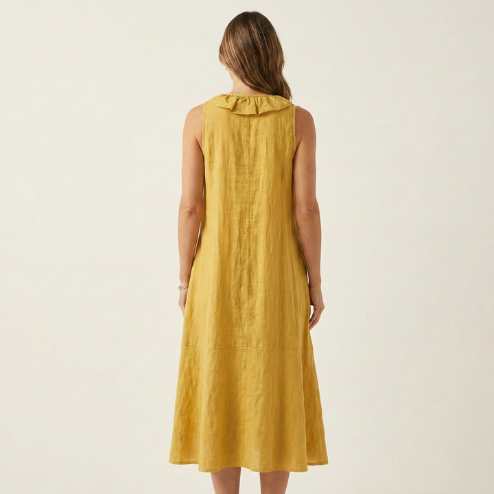 Vicky | Robe Maxi Sans Manches à Décolleté en V avec Volant