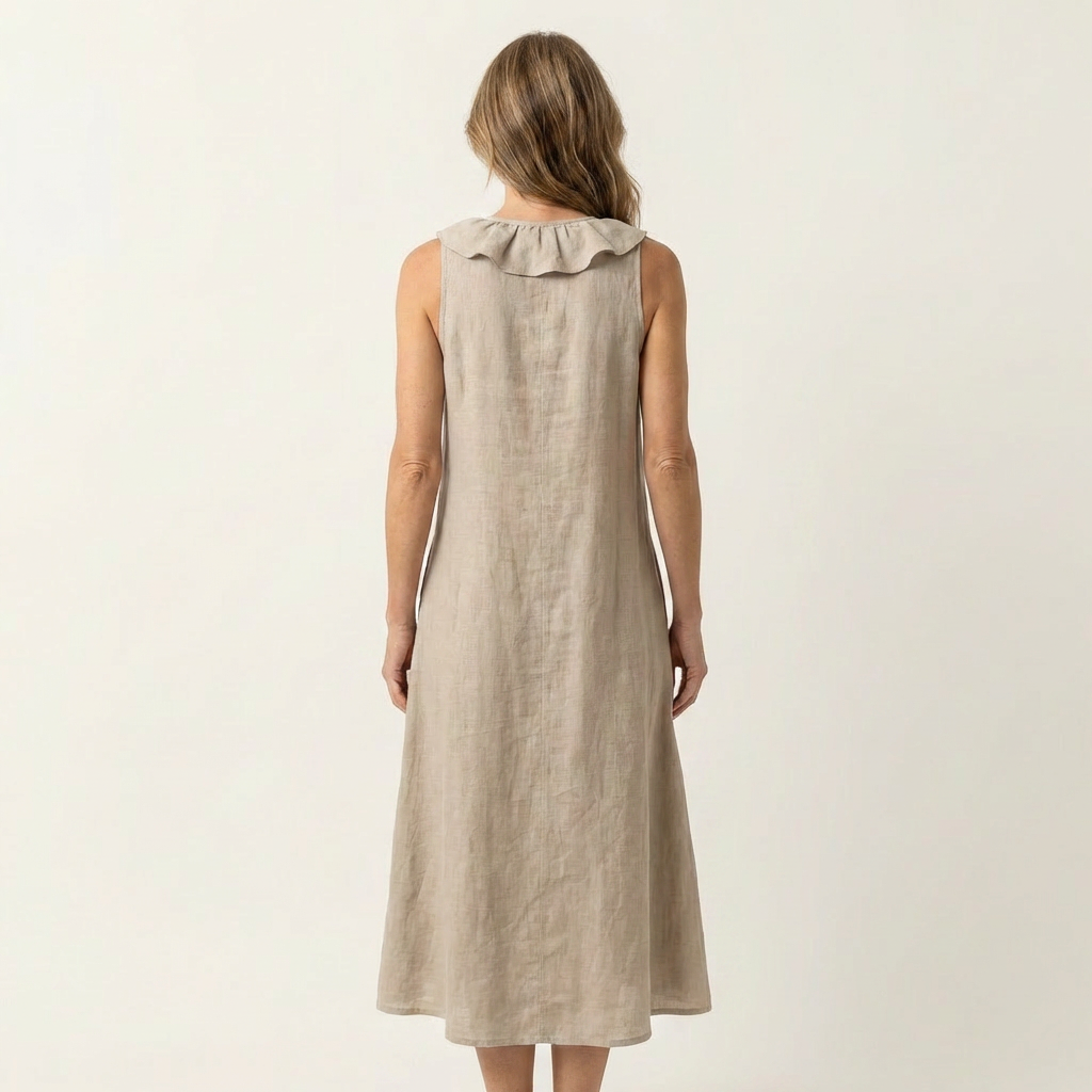 Vicky | Robe Maxi Sans Manches à Décolleté en V avec Volant