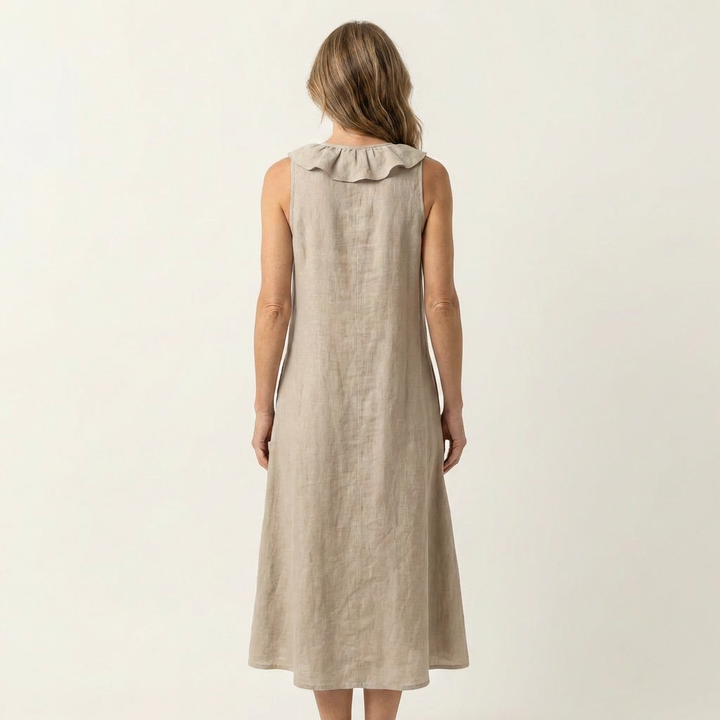 Vicky | Robe Maxi Sans Manches à Décolleté en V avec Volant