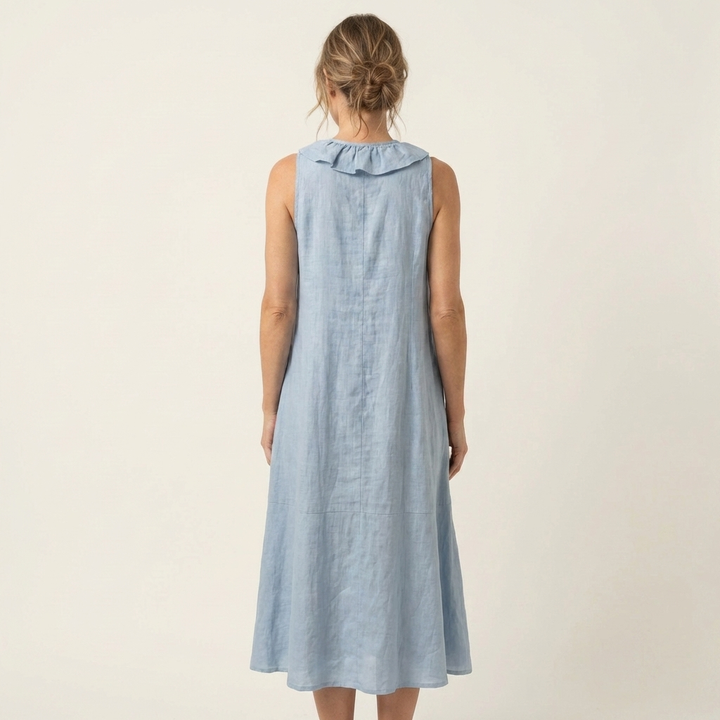 Vicky | Robe Maxi Sans Manches à Décolleté en V avec Volant