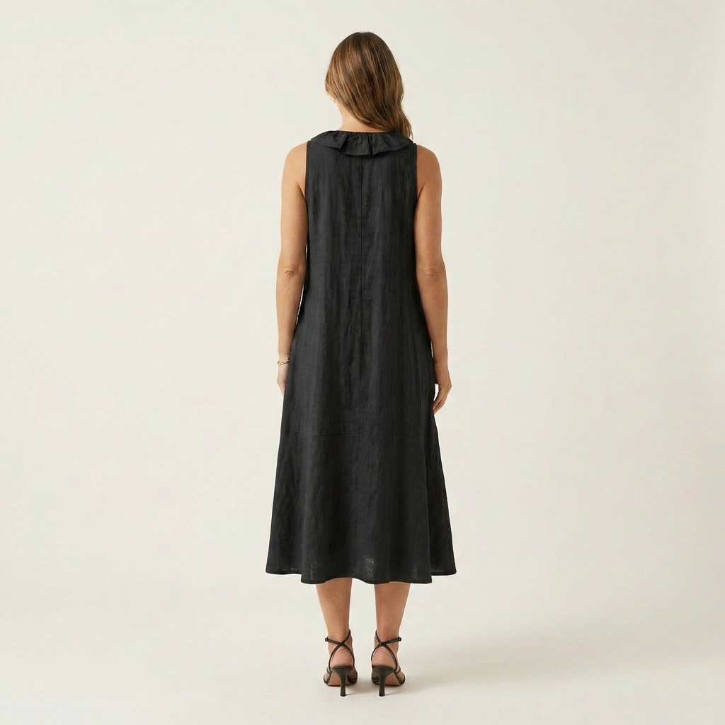 Vicky | Robe Maxi Sans Manches à Décolleté en V avec Volant