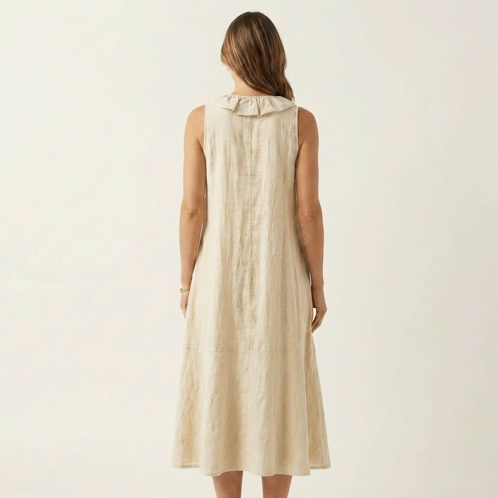 Vicky | Robe Maxi Sans Manches à Décolleté en V avec Volant