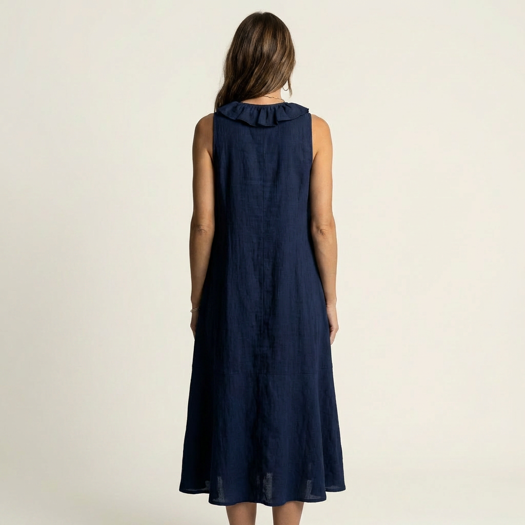 Vicky | Robe Maxi Sans Manches à Décolleté en V avec Volant