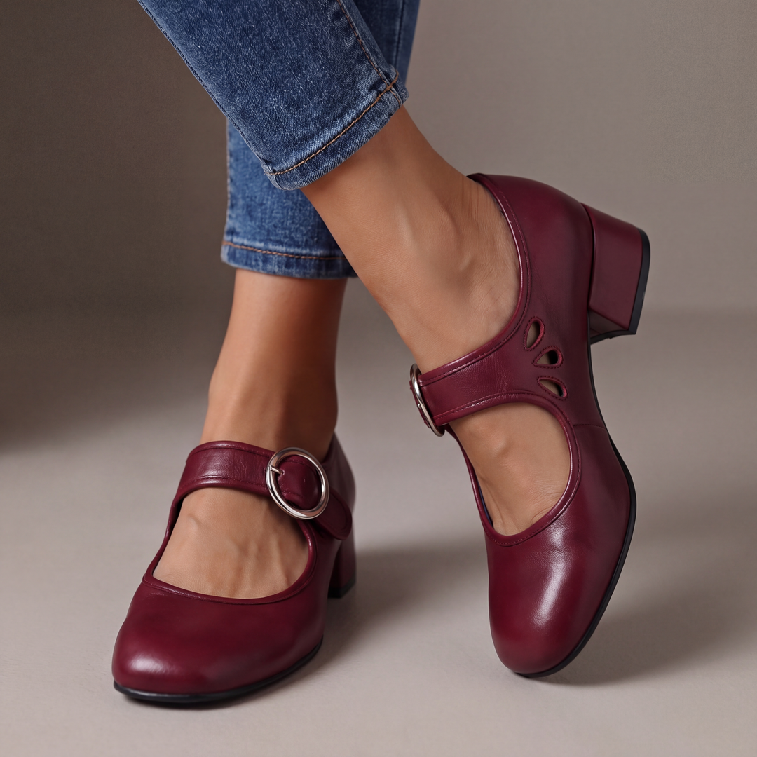 Josephine | Talons Blocs en Cuir Mary Jane