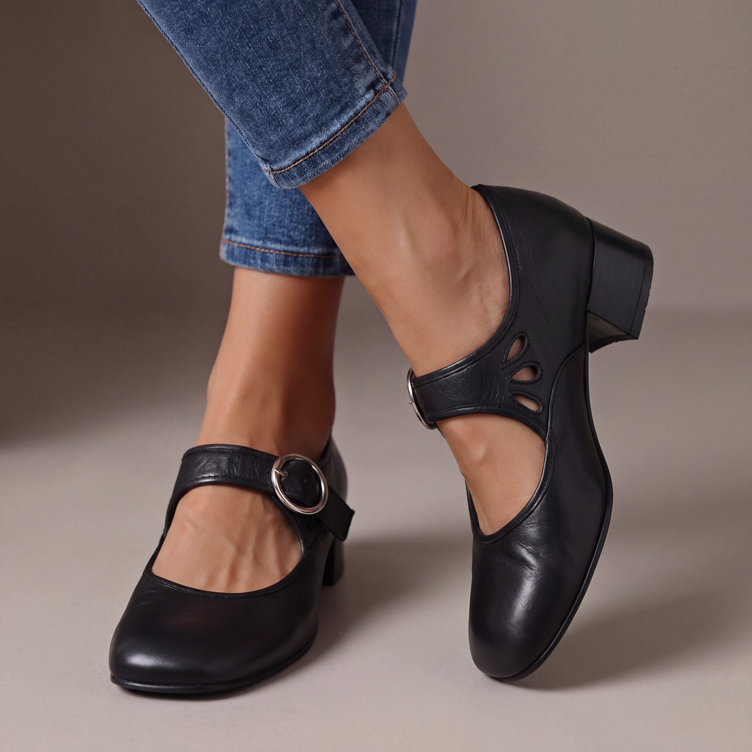 Josephine | Talons Blocs en Cuir Mary Jane