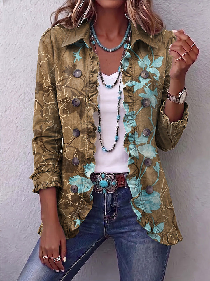 Sidonie | Veste vintage florale à volants