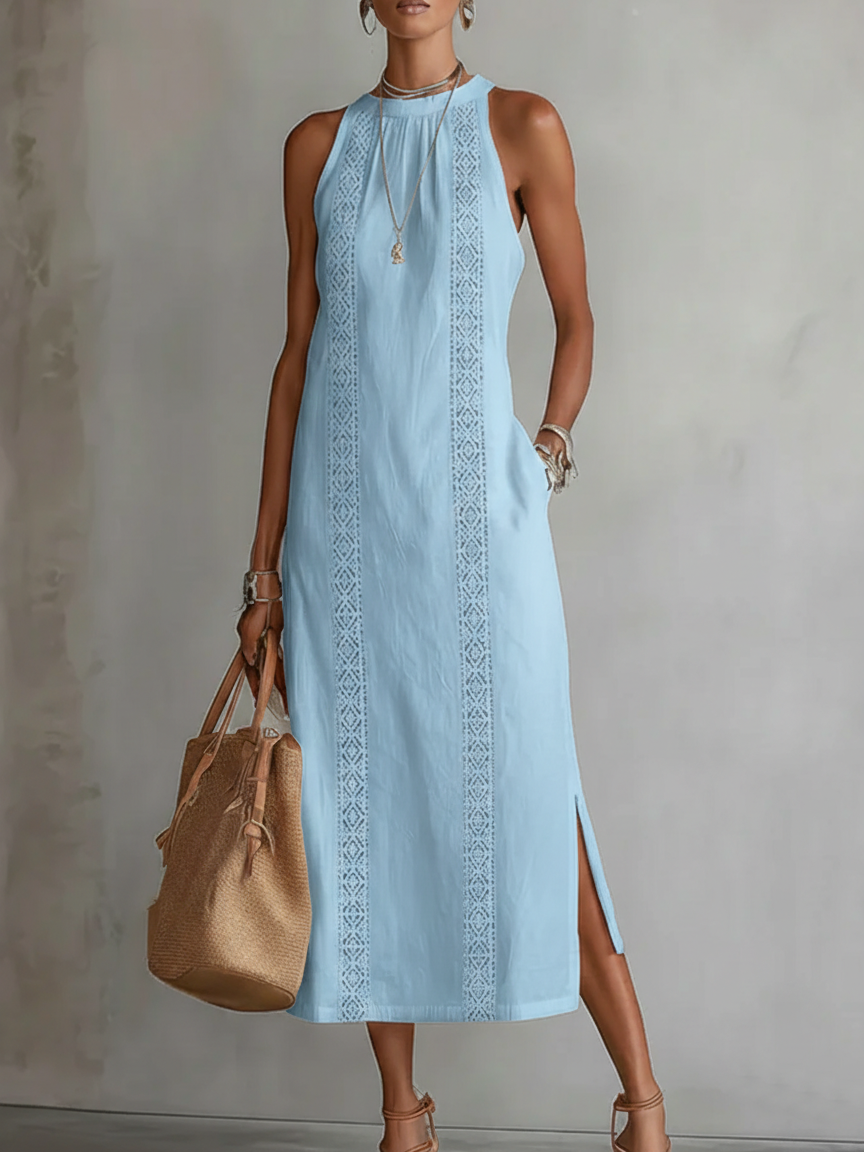 Robe Midi Jimena avec Détails Brodés