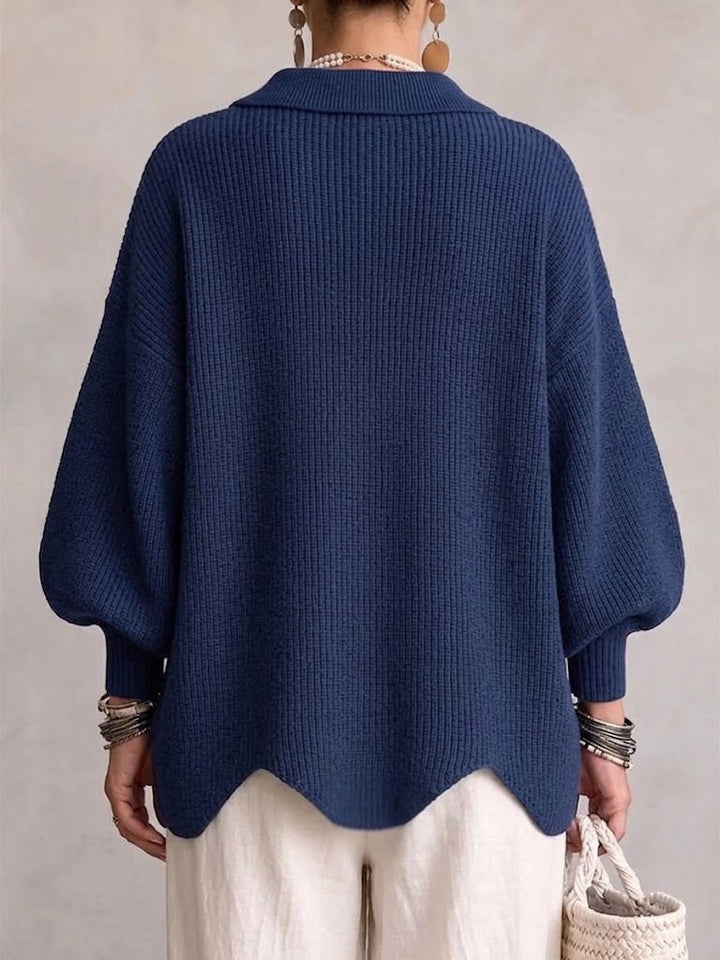 Isadora | Cardigan Oversize avec Col et Grands Boutons en Métal