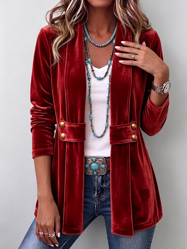Honorine | Veste ouverte à bouton vintage